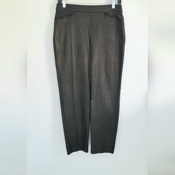 Chico's metallic gold black ankle pants - Picture 1 of 5